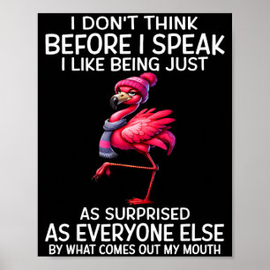 Póster No pienso antes de hablar como estando sorprendido