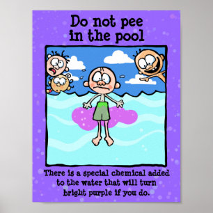 Póster ¡No pierda en la piscina! ¡La vergüenza es buena d