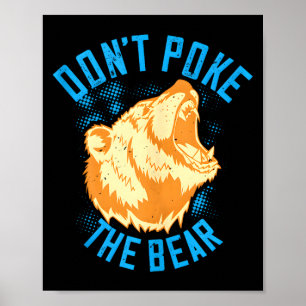 Póster No pinches al oso grizzly divertido oso retro