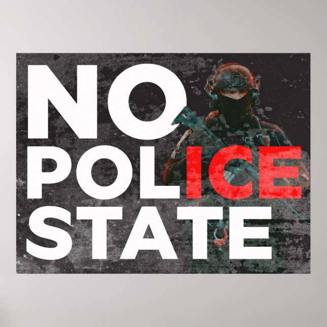 Póster NO POLICE STATE protest poster  (Frente)