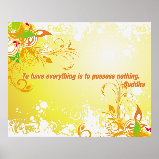 Póster No poseer nada Buda (Frente)