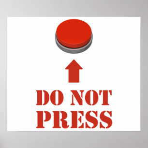 Póster No presionar el botón rojo