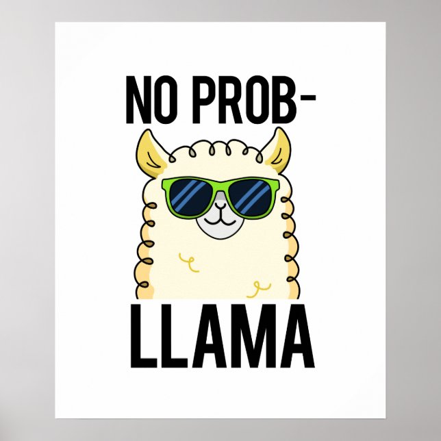 Póster No-Prob-Llama Graciosa Guay Llama Pun (Frente)
