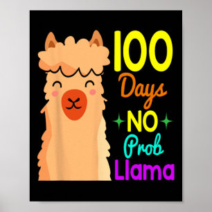 Póster No Probllama 100 Días De Colegio Lindo Día 100 Niñ