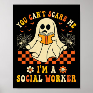 Póster No puedo asustarme, Halloween, trabajadora social