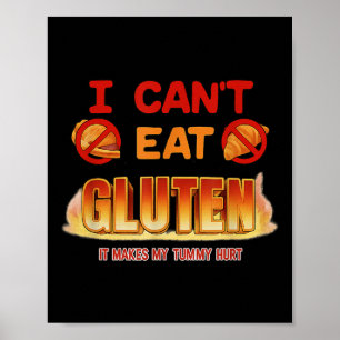 Póster No puedo comer a Gluten Gracioso y desquiciado Gen