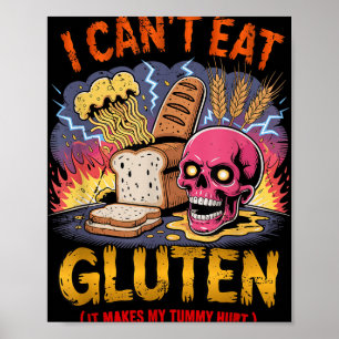 Póster No Puedo Comer Gluten Hace Que Me Duele La Mímica 