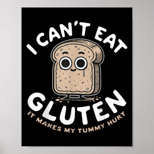 Póster No puedo comer Gluten, me duele la melena