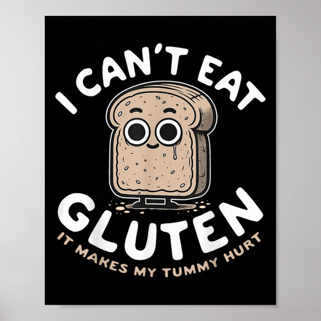 Póster No puedo comer Gluten, me duele la melena (Frente)