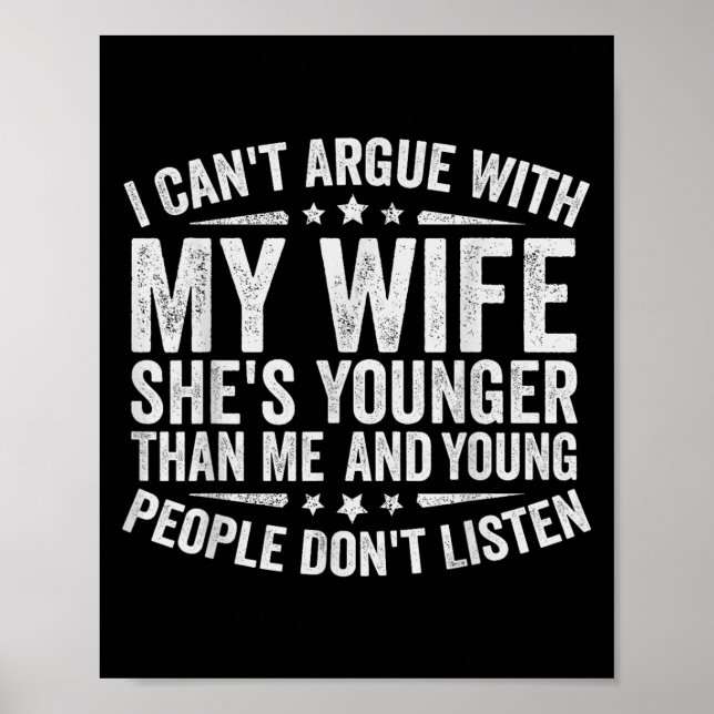 Póster No puedo discutir con mi esposa, ella es la gente  (Frente)