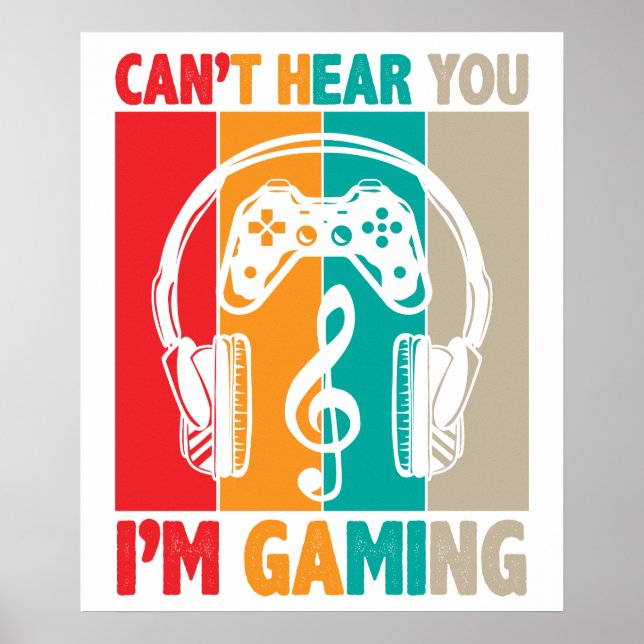 Póster No puedo escucharte estoy jugando (Frente)
