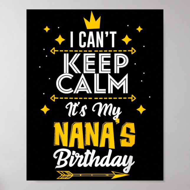 Póster No puedo mantener la calma, es la fiesta de cumple (Frente)