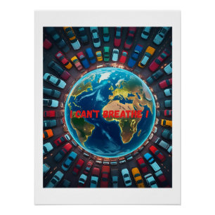 Póster No puedo respirar - contaminación ambiental