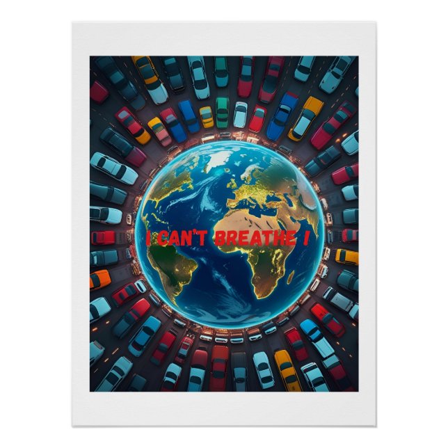 Póster No puedo respirar - contaminación ambiental (Anverso)