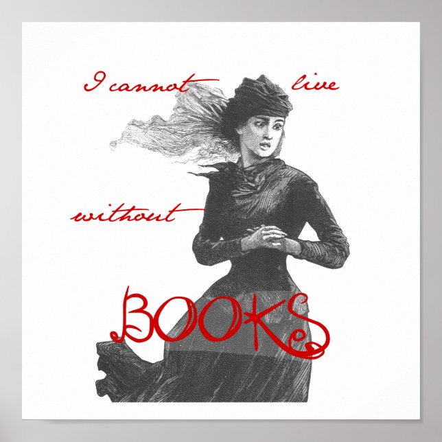 Póster No puedo vivir sin libros (Frente)