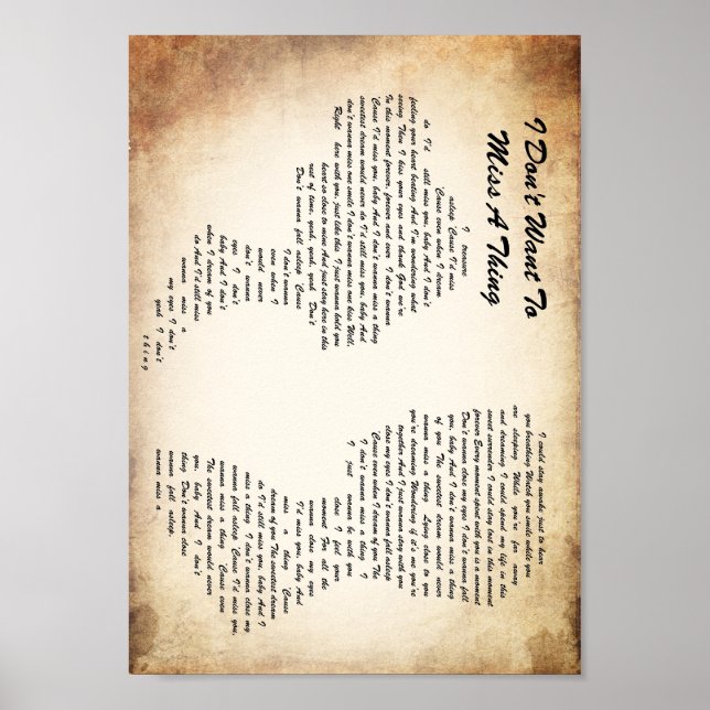 Póster No quiero extrañar una canción de una pareja. (Frente)