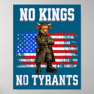 Póster No reyes no tiranos bandera de eeuu diseño patriót