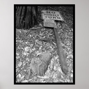 Póster no right turn