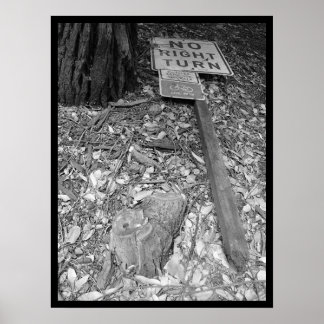 Póster no right turn