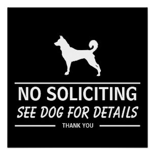 Póster No se admiten solicitantes, consulte al perro para