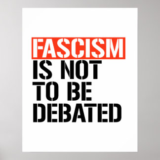 Póster No se debe debatir el fascismo
