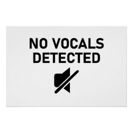 Póster No se detectaron vocales con diseño de audio mínim