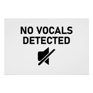 Póster No se detectaron vocales con diseño de audio mínim
