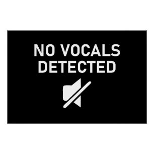Póster No se detectaron vocales con diseño de audio mínim