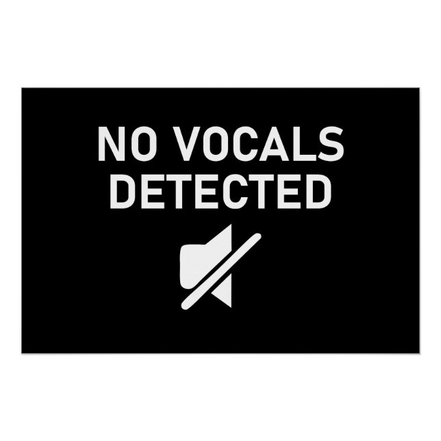 Póster No se detectaron vocales con diseño de audio mínim (Anverso)