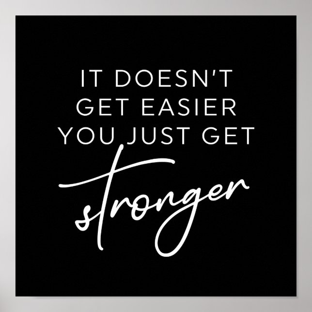 Póster No se hace más fácil, solo se hace más fuerte (Frente)