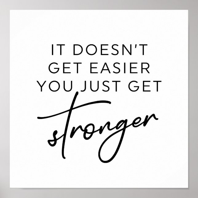 Póster No se hace más fácil, solo se hace más fuerte (Frente)
