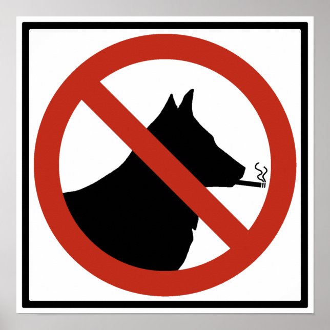 Póster No se permite fumar perros en el Rótulo de la auto (Frente)