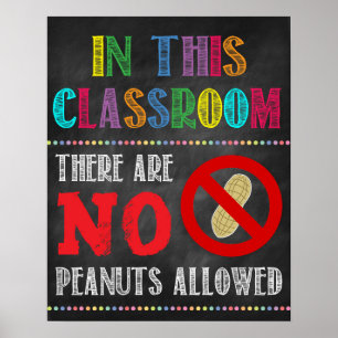 Póster No se permiten maníes a Poster escolar