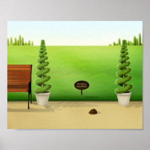 Póster "No se permiten perros" graciosa piscina de perros