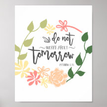 no se preocupe Biblia Verse Flor Wreath Christian