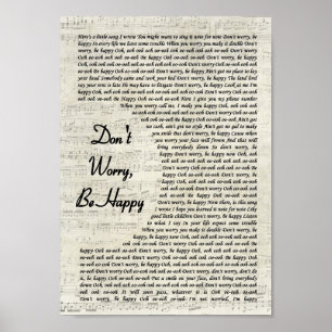 Póster No se preocupe sea lírica feliz de la canción de