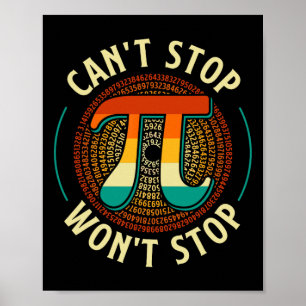 Póster No se puede parar - Símbolo de Pi de ciencia de am