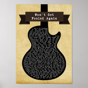 Póster No se volverán a engañar la canción de la guitarra