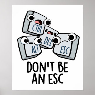 Póster No seas un tonto de teclado divertido de Esc