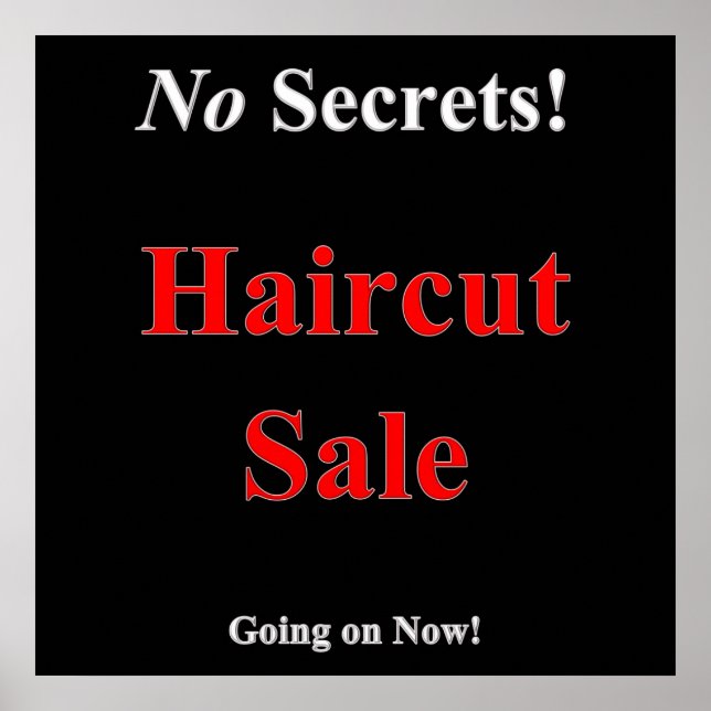 Póster No Secret Haircut Sale Poster Matte (Frente)