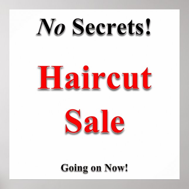 Póster No Secret Haircut Sale Poster Matte (Frente)