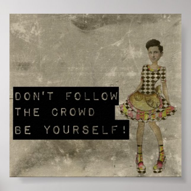 Póster No seguir a la multitud (Frente)