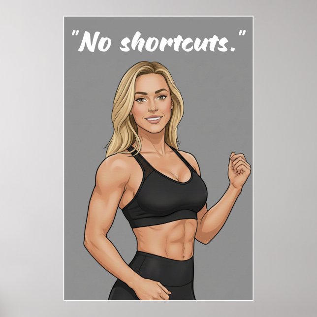 Póster No Shortcuts – Fitness Motivation Poster (Frente)