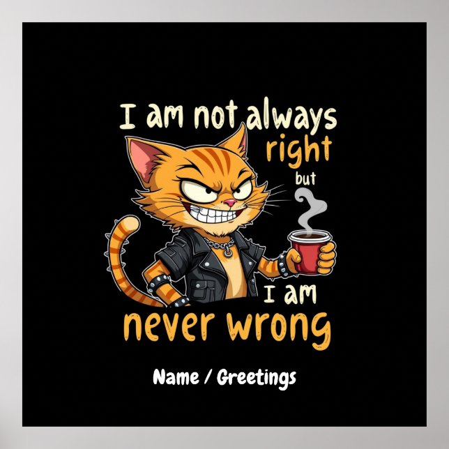Póster No siempre estoy en lo cierto, pero nunca estoy eq (Frente)