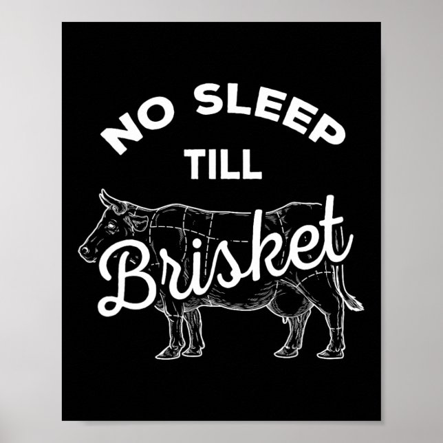 Póster No Sleep Til Brisket - Graciosa Bbq Bebe (Frente)