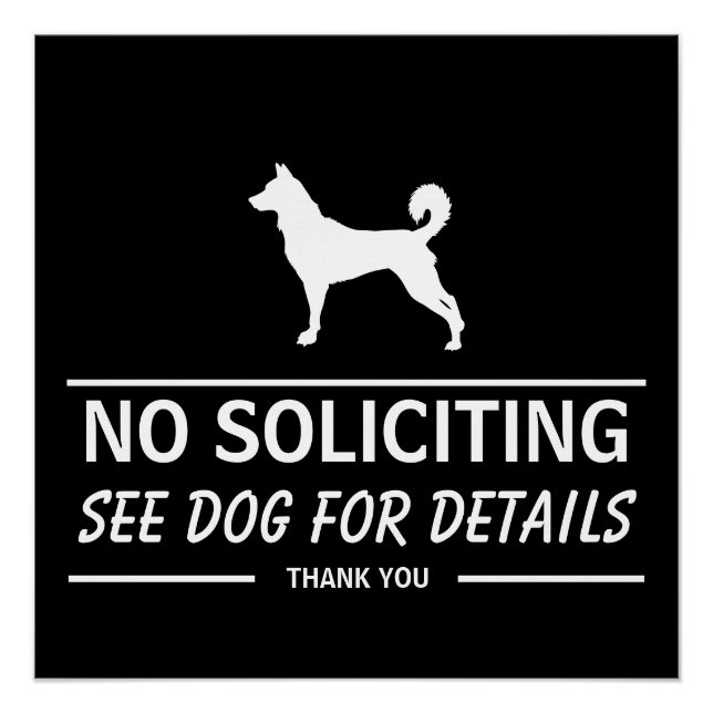 Póster No Soliciting, See Dog For Details Funny (Anverso)