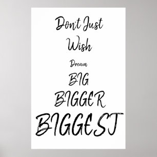 Póster No sólo desear   Poster de citas de texto negro