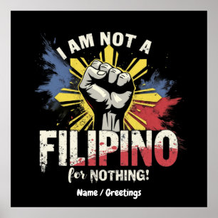 Póster No Soy Filipino Para Nada Partidario De Duterte