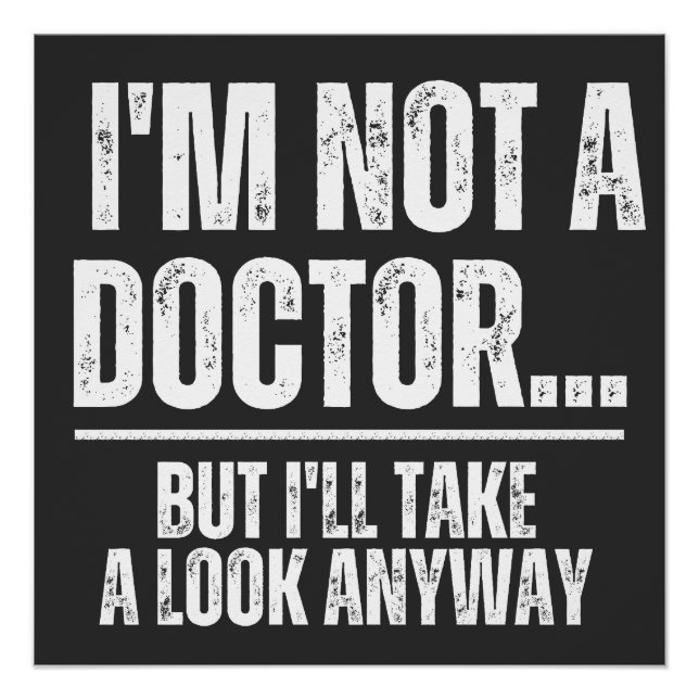 Póster No soy Médica, pero voy a echar un vistazo de todo (Anverso)