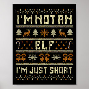 Póster No Soy Un Elfo Soy Solo Bajo Divertida Navidad Par